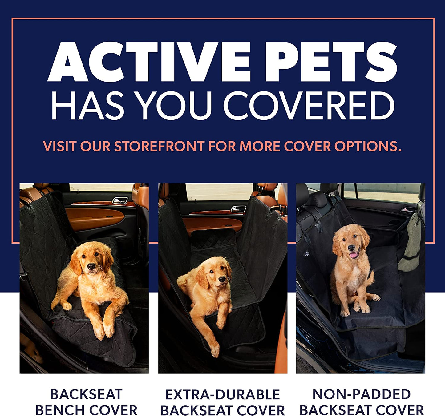 Dog Car Seat Cover, Waterproof Front Seat Protector for SUV Truck Sedan, Pet Safety Travel Comfort System with Universal Fit, Black