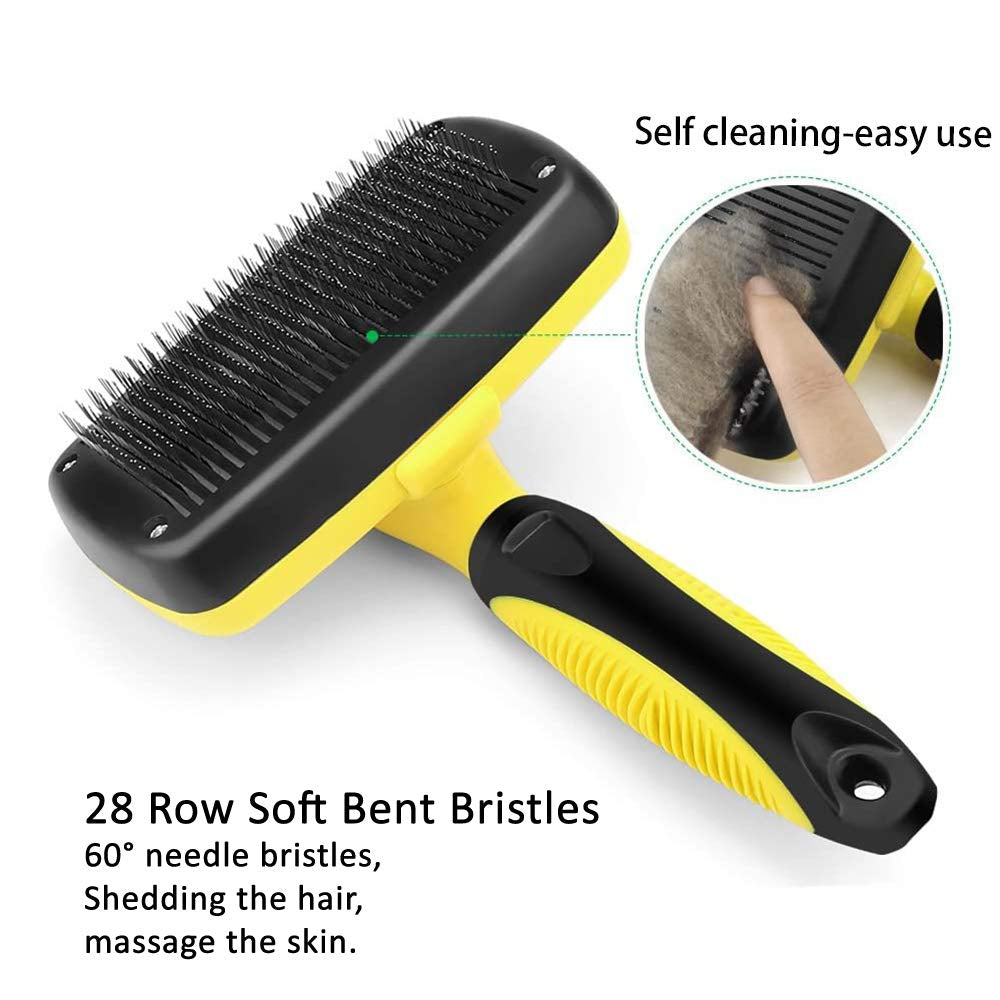 Dog/Cat Brush for Shedding and Grooming,Self-Cleaning Slicker Brush for Dogs/Cats,Pet Hair Brush Grooming Tools