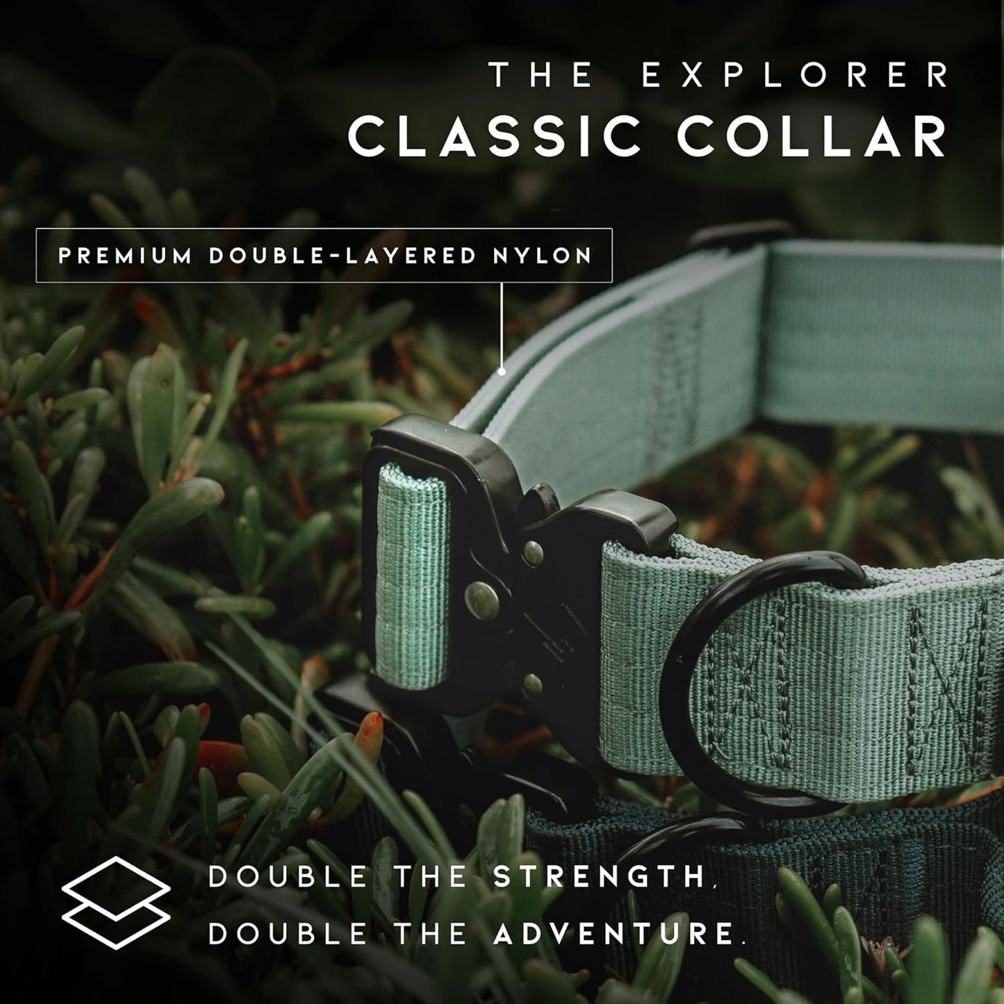 Made to  Premium Dog Collar - Adjustable Heavy Duty Nylon Collar with Quick-Release Metal Buckle (Oregon Haze, Classic Size 0)