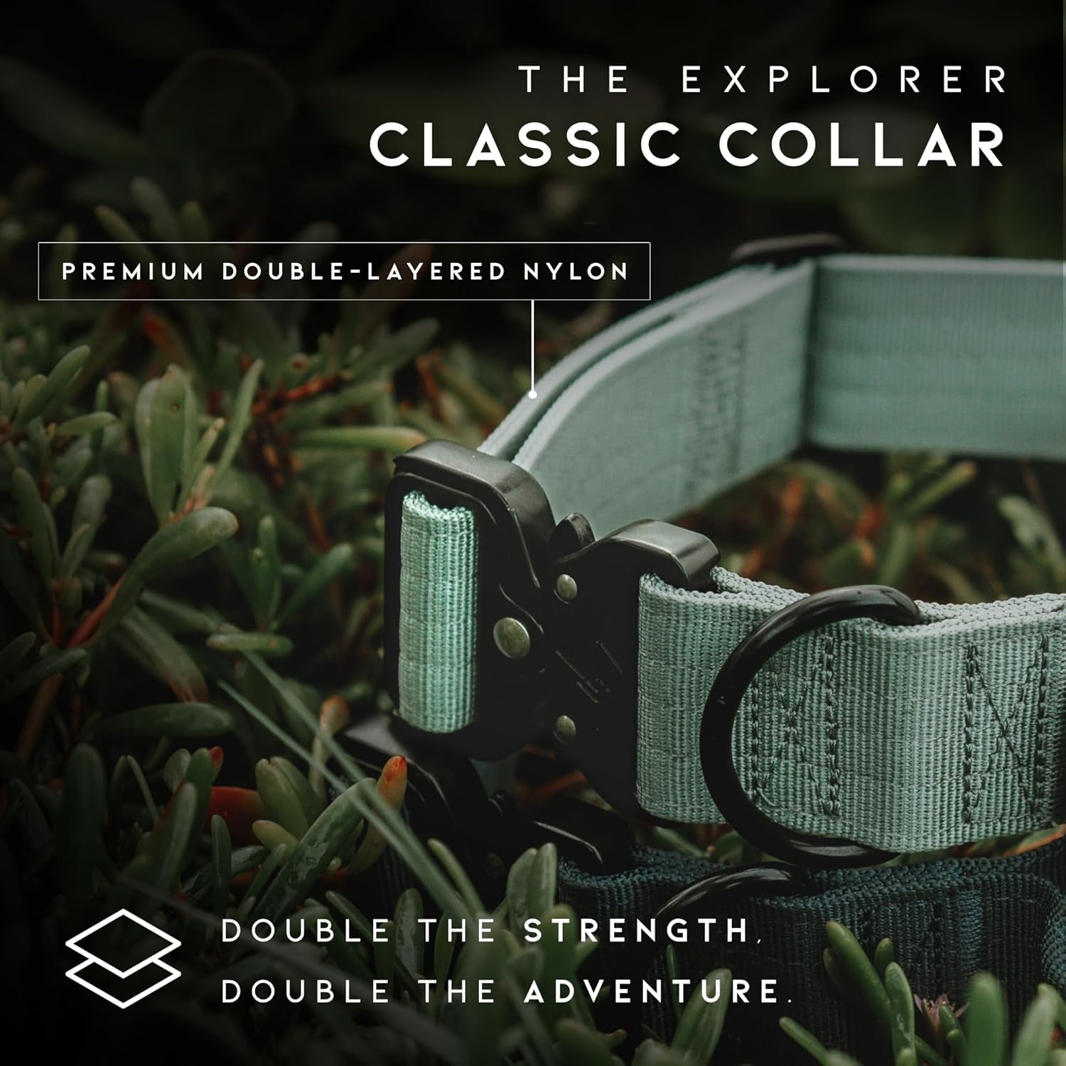 Made to  Premium Dog Collar - Adjustable Heavy Duty Nylon Collar with Quick-Release Metal Buckle (Oregon Haze, Classic Size 0)