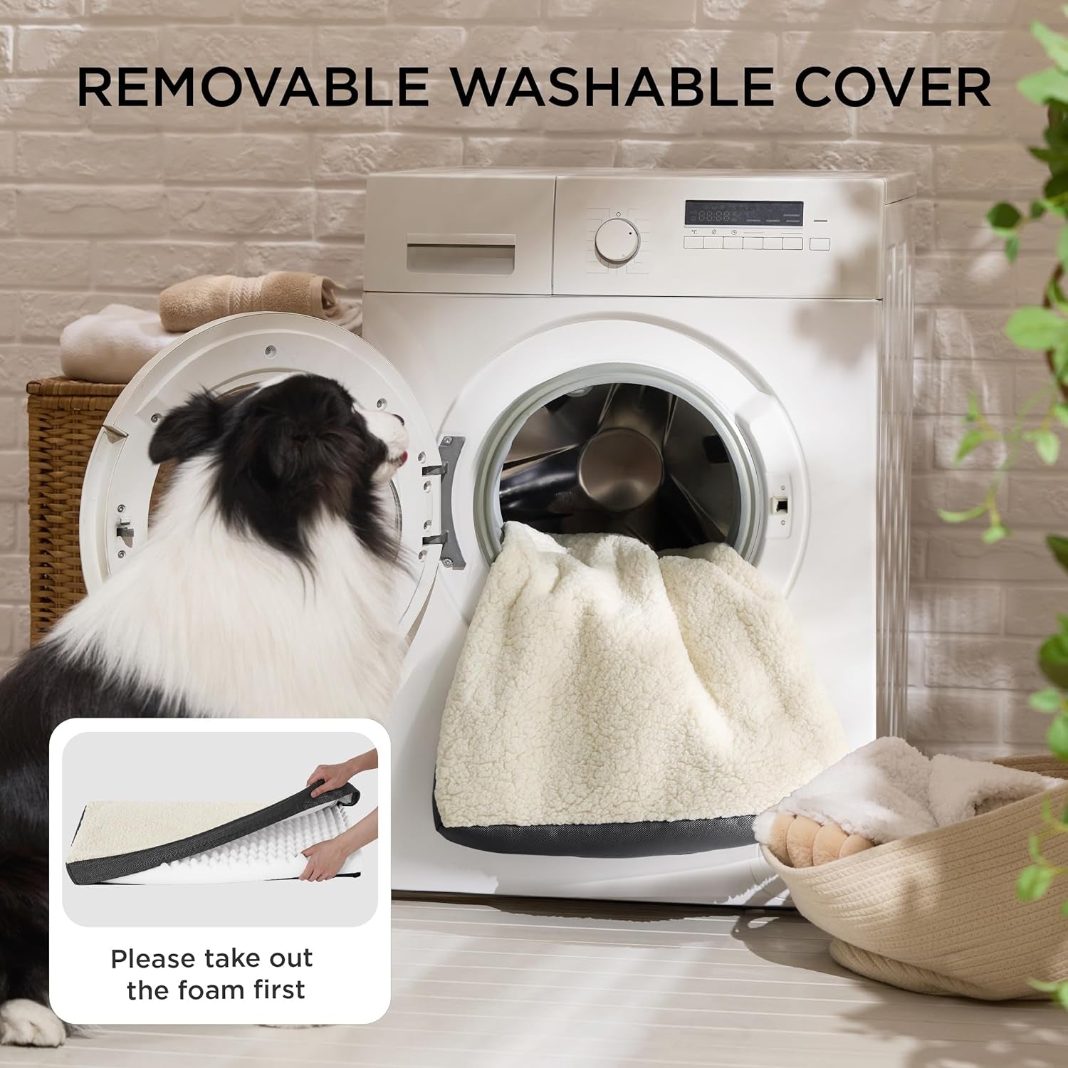 Dog Bed Medium Size Dog - Comfy Flat Puppy Beds with Removable Washable Cover, Orthopedic Egg Crate Foam Pet Mat, Suitable for Pet up to 30 Lbs