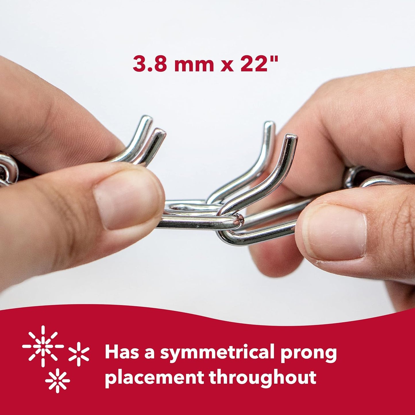 - Ultra-Plus Prong Dog Training Collar - Chrome - 3.8 Mm X 22" Neck Size; 25" Chain Length