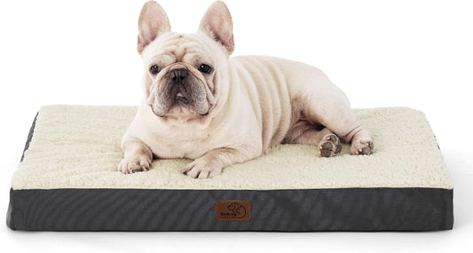 Dog Bed Medium Size Dog - Comfy Flat Puppy Beds with Removable Washable Cover, Orthopedic Egg Crate Foam Pet Mat, Suitable for Pet up to 30 Lbs