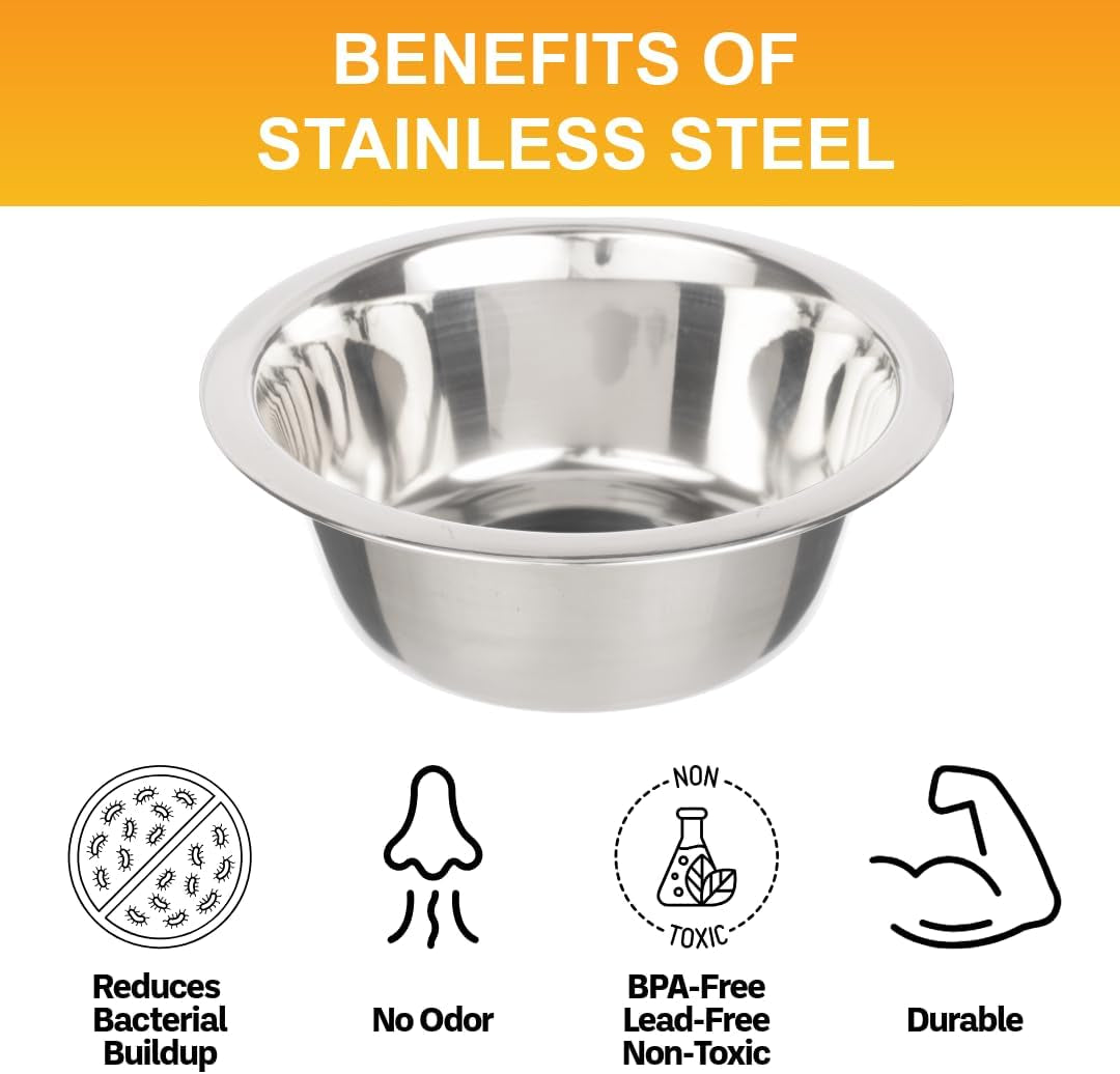 1.5 Cup (12 Oz.) Stainless Steel Dog Bowls, 1 Single Neater Feeder Replacement Bowl (Cat/Small Models), Dog Food Bowl or Water Bowls, Dishwasher Safe Metal Dish for Cats & Small Dogs